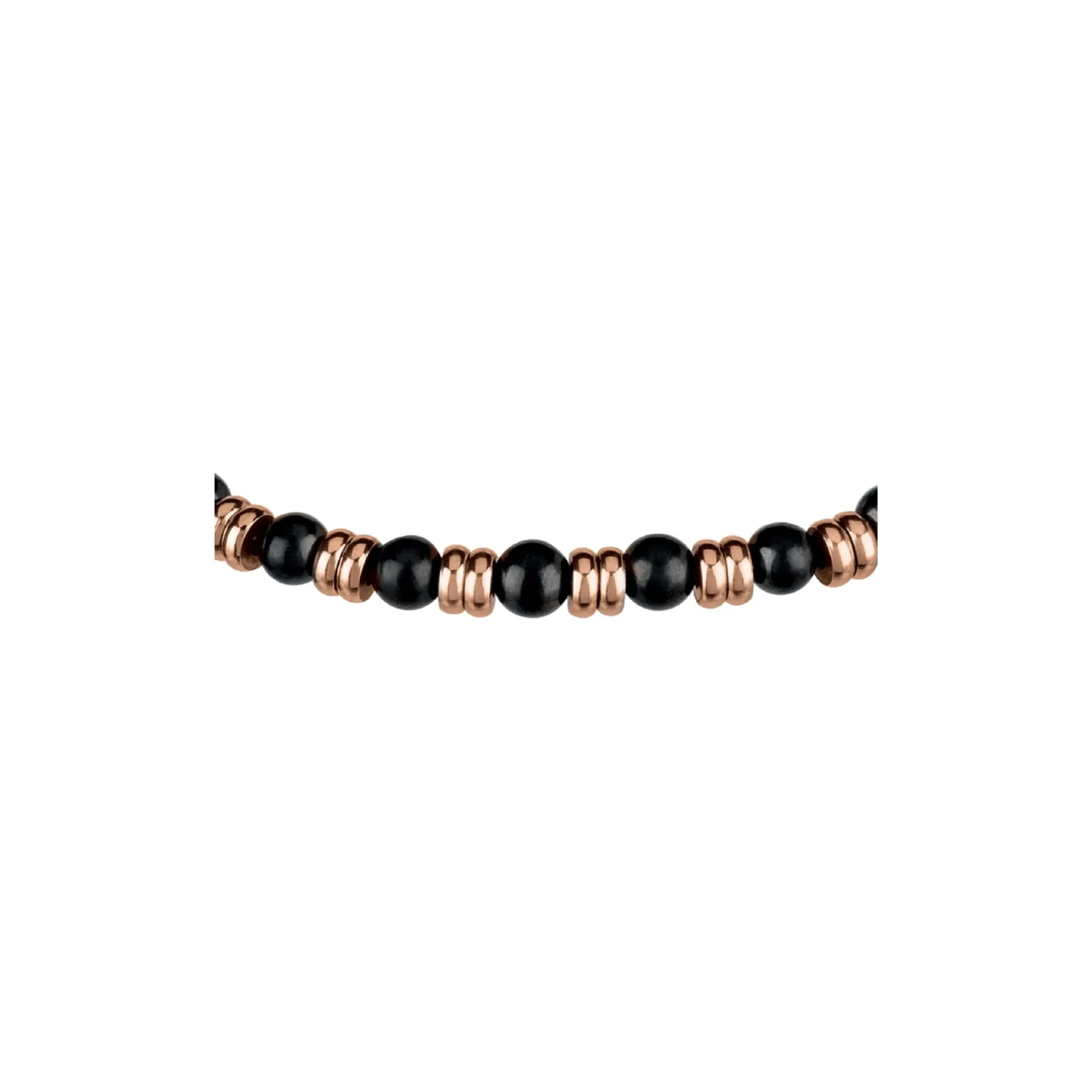 Uomo Breil Bracciali-B FENCE-BRACCIALE IN ACCIAIO IP ROSE CON 8 PICCOLE SFERE IN SHUNGITE