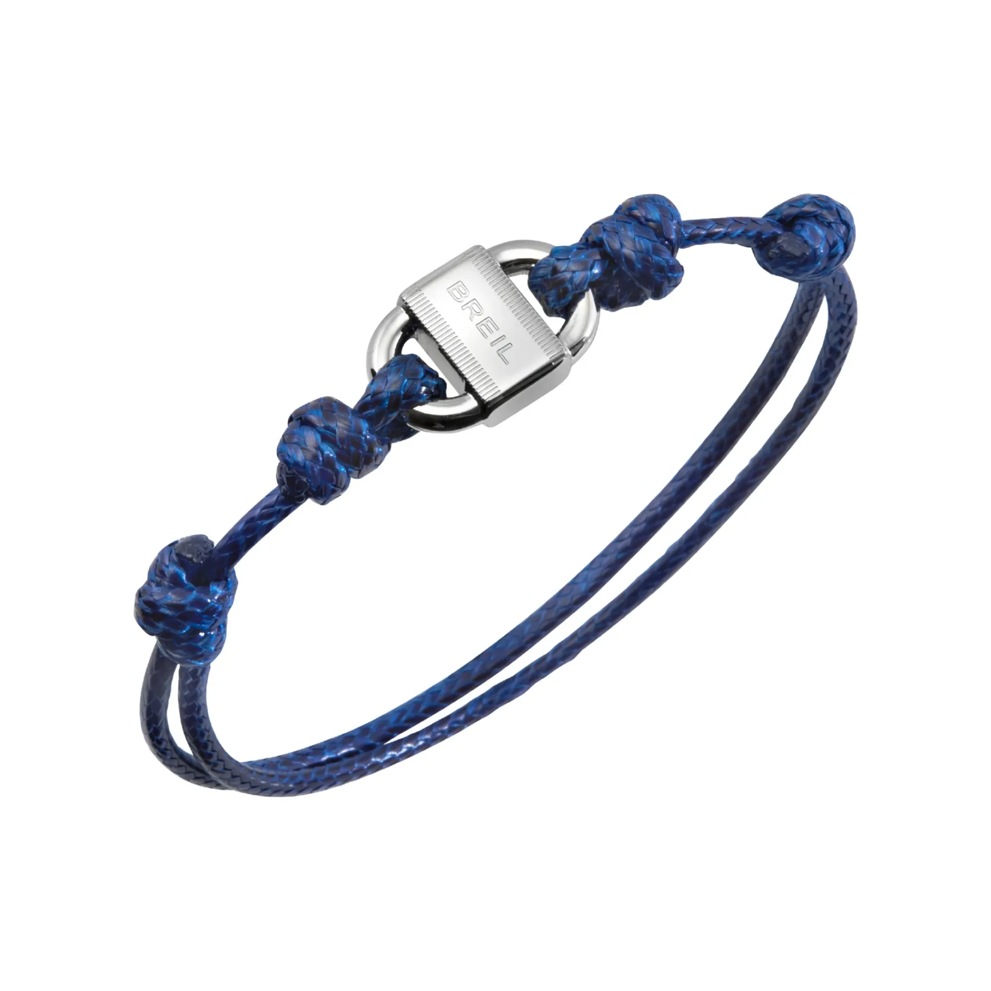 Uomo Breil Bracciali-B LOCK-BRACCIALE IN ACCIAIO E CORDINO DI COTONE