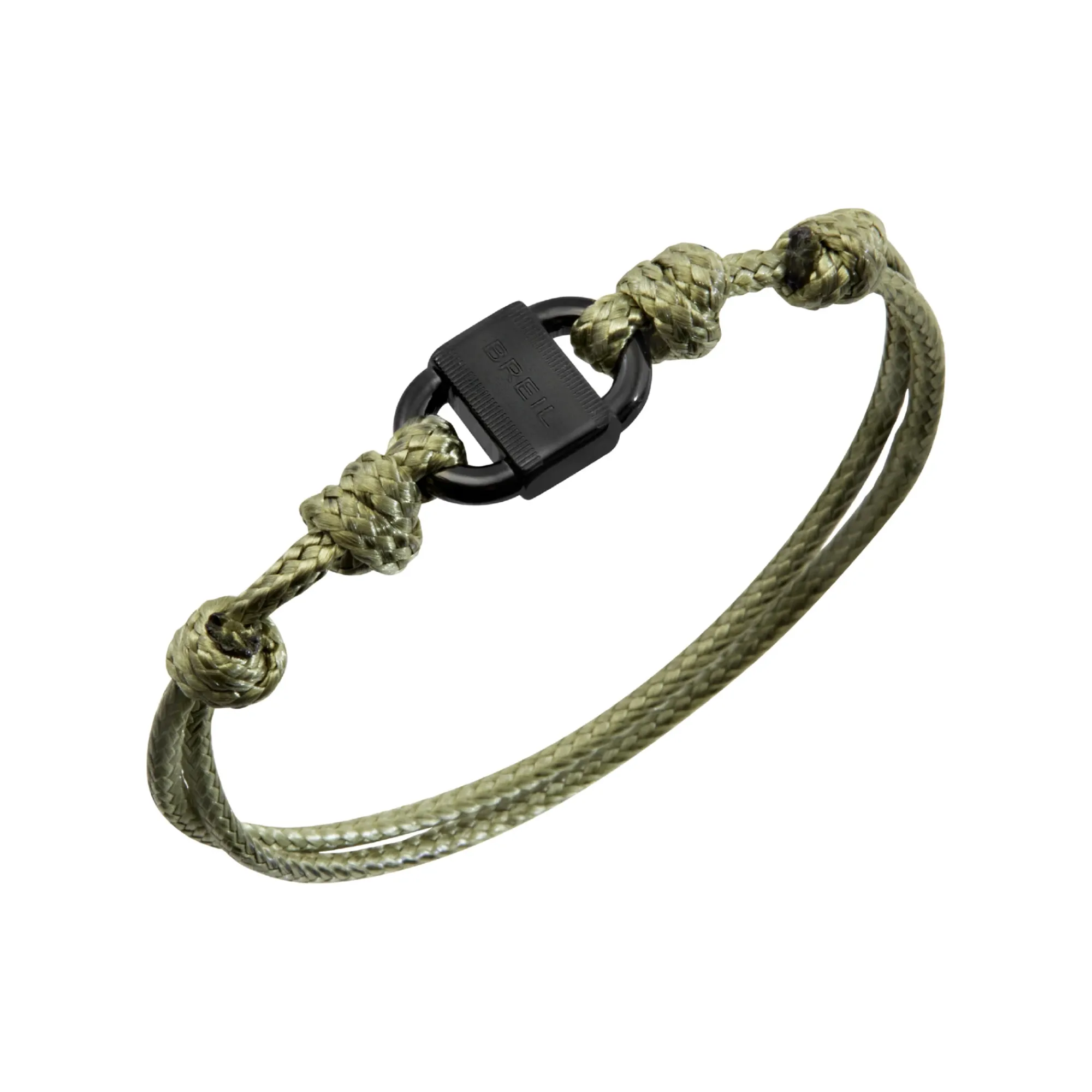 Uomo Breil Bracciali-B LOCK-BRACCIALE IN ACCIAIO COLOR GUN E CORDINO DI COTONE