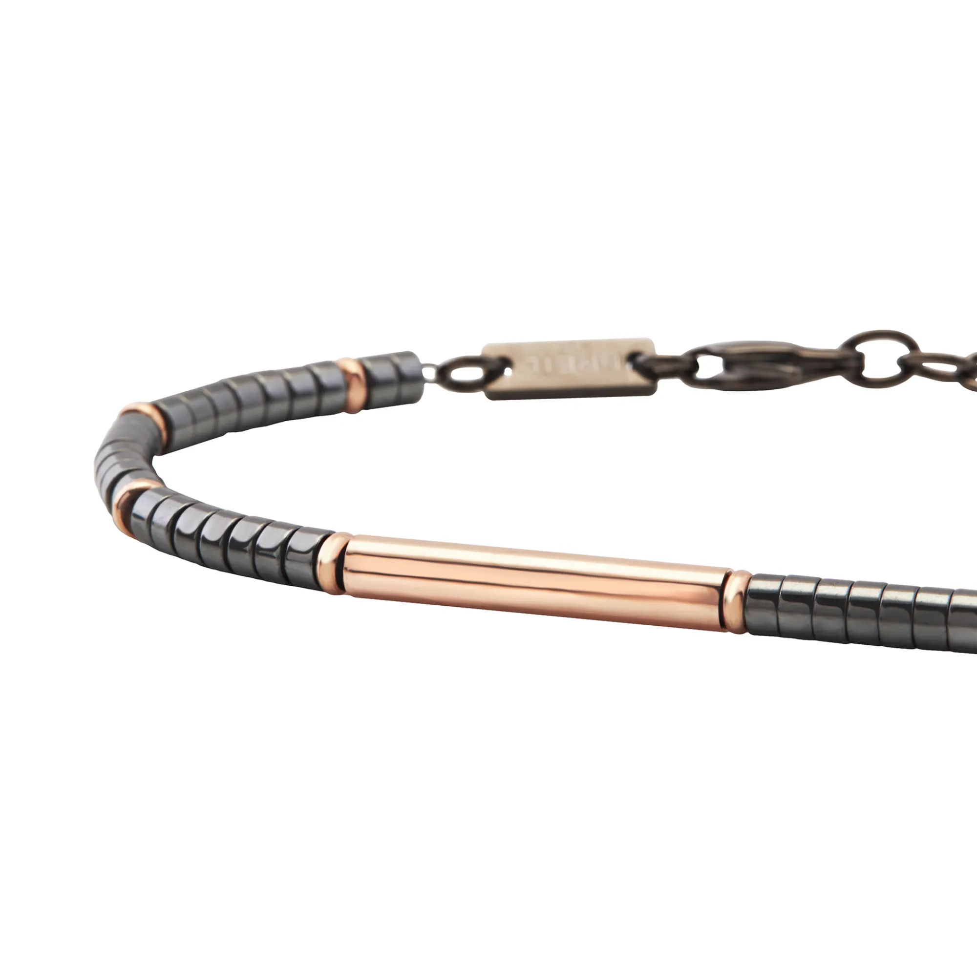 Uomo Breil Bracciali-B ROCKS-BRACCIALE IN ACCIAIO COLOR ROSE GOLD ED EMATITE
