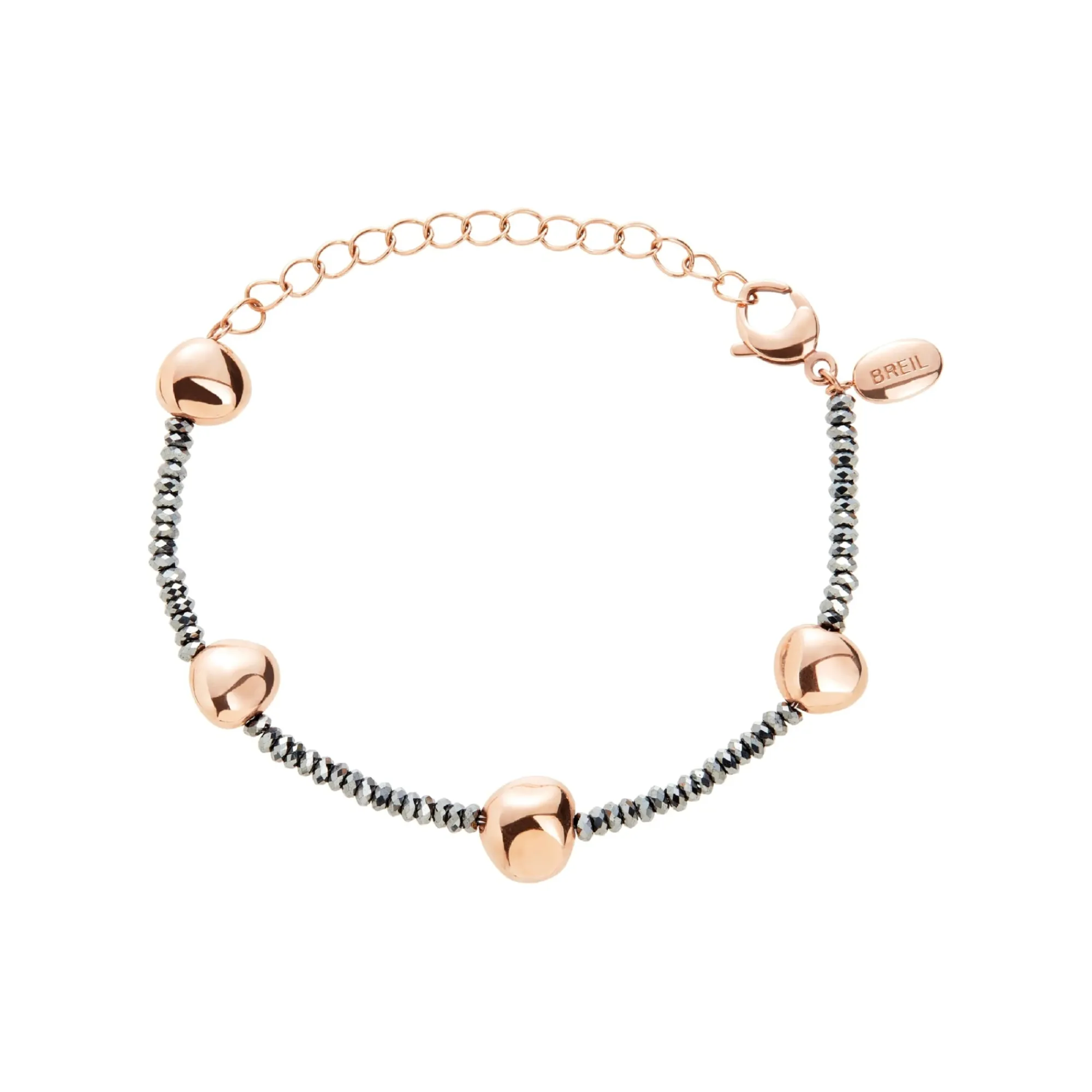 Donna Breil Bracciali-B ROCKS-BRACCIALE IN EMATITE E ACCIAIO IP ROSE