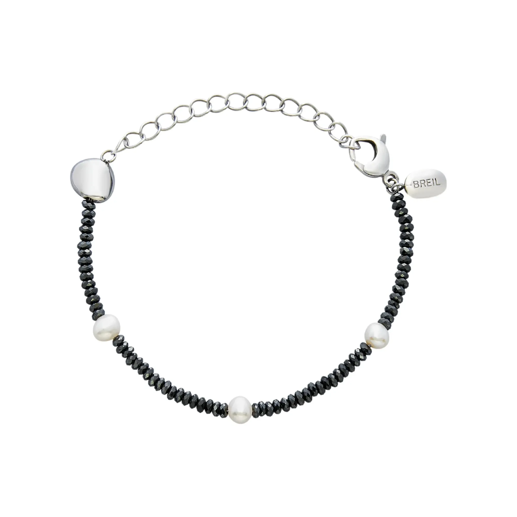 Donna Breil Bracciali-B ROCKS-BRACCIALE IN EMATITE CON PERLE NATURALI E ACCIAIO