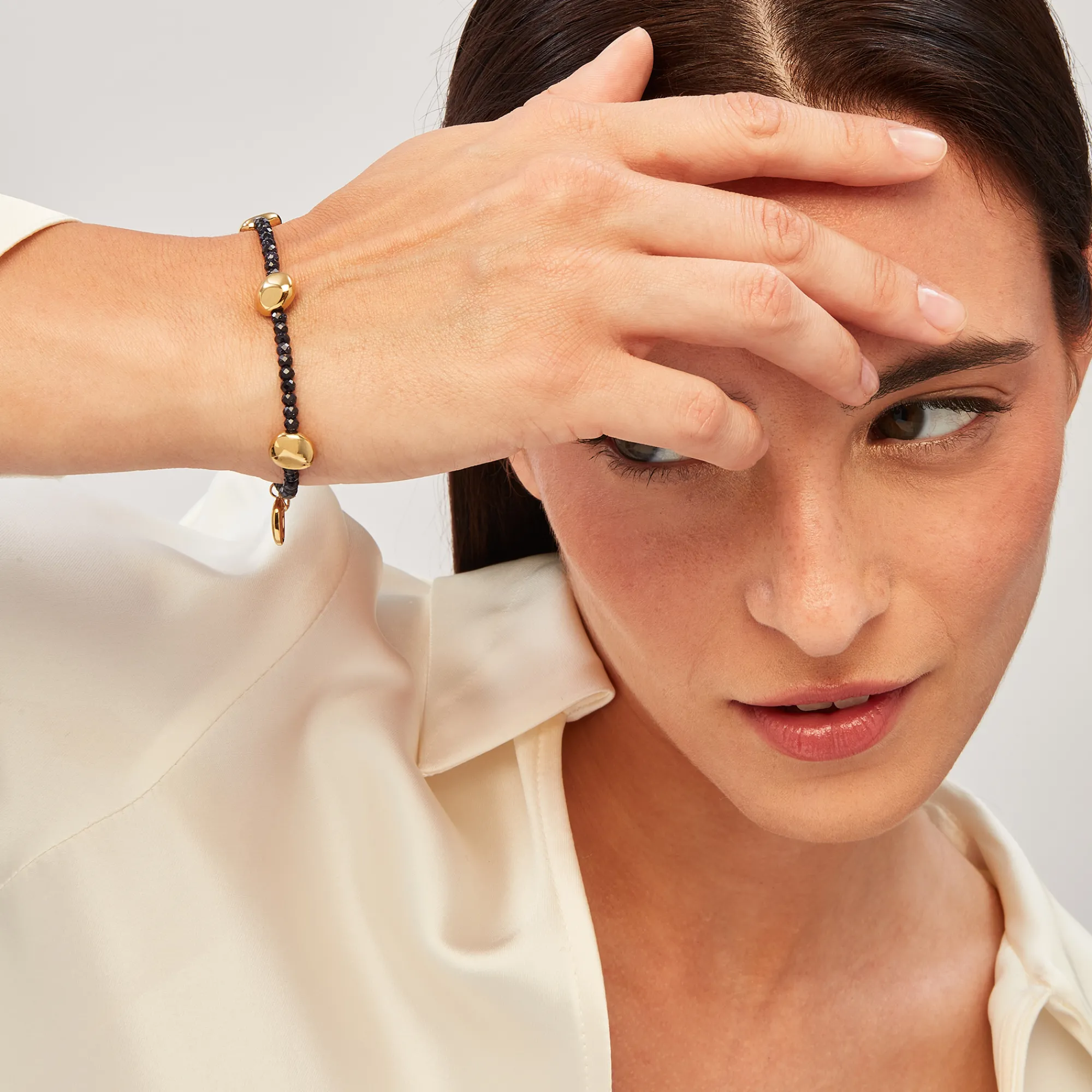 Donna Breil Bracciali-B ROCKS-BRACCIALE IN SANDSTONE E ACCIAIO COLOR ORO