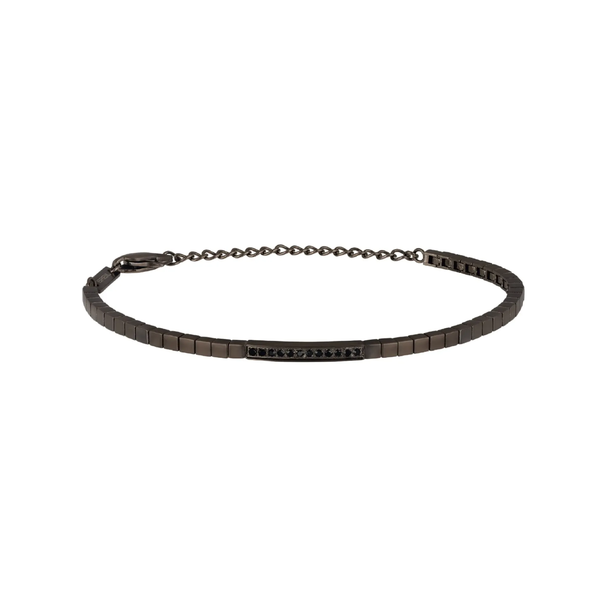 Uomo Breil Bracciali-B TALE-BRACCIALE IN ACCIAIO IP GUN E CRISTALLI NERI