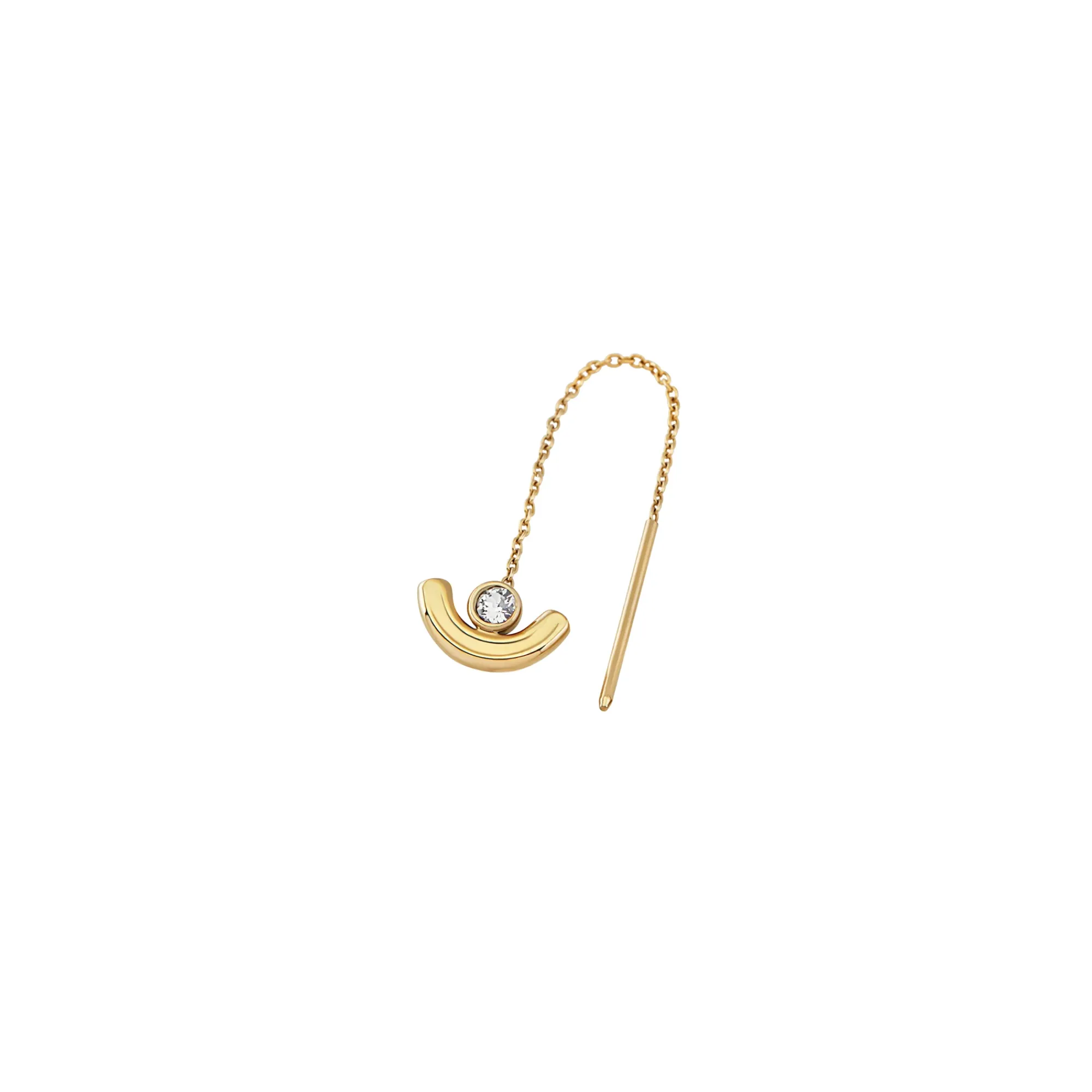Donna Breil Orecchini-B WIRED-MONO ORECCHINO IN ACCIAIO IP GOLD CON CUBIC ZIRCONIA