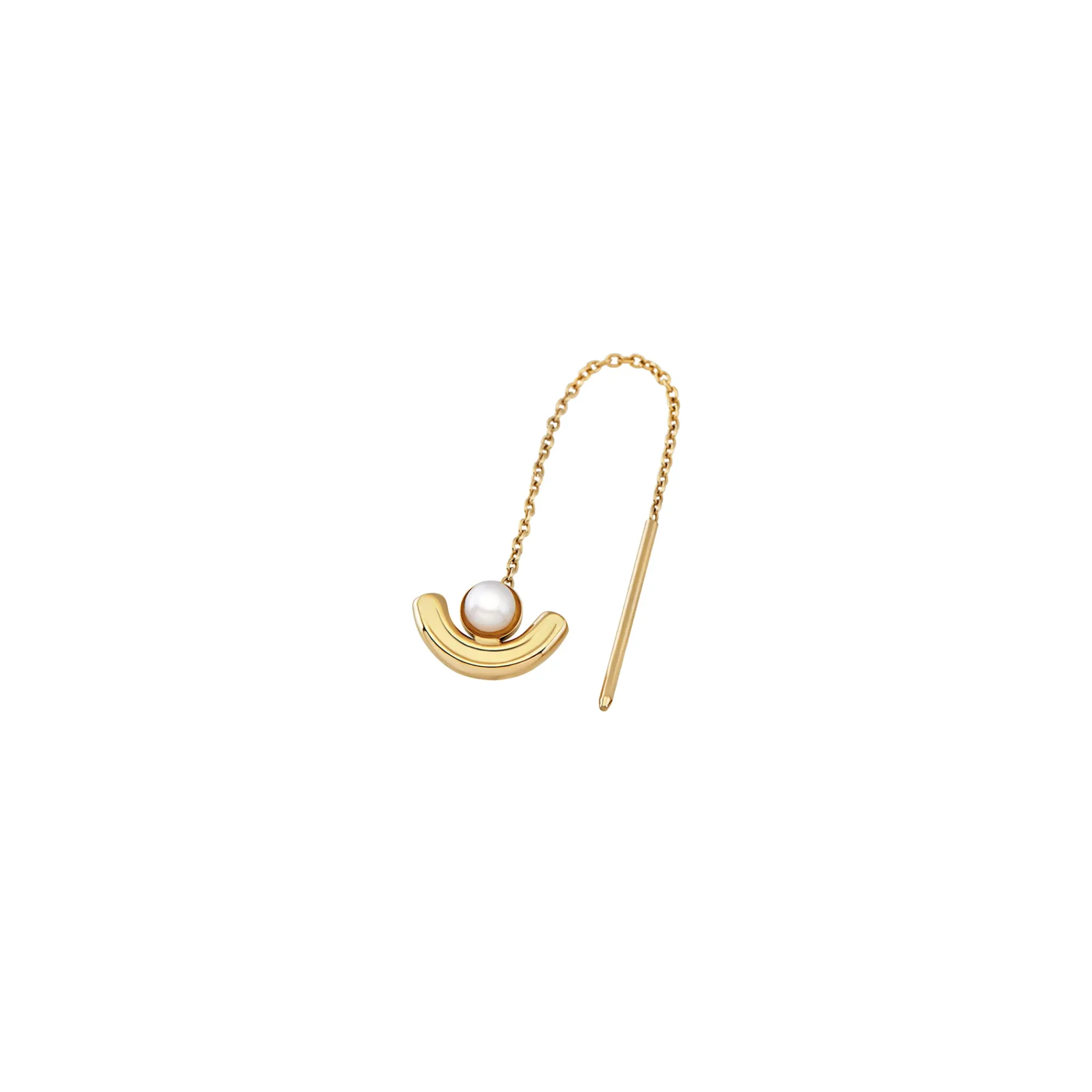 Donna Breil Orecchini-B WIRED-MONO ORECCHINO IN ACCIAIO IP GOLD CON PERLA NATURALE