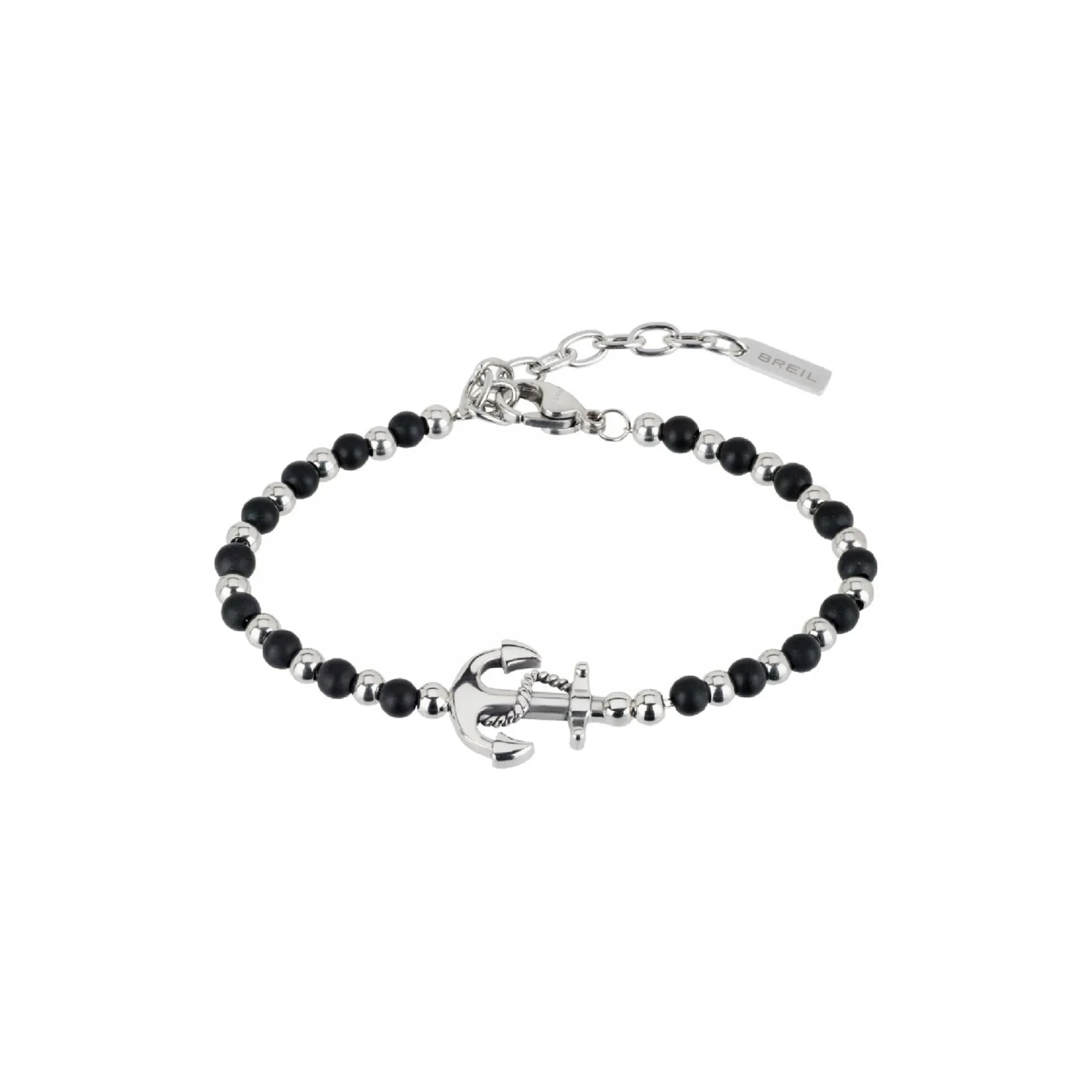 Uomo Breil Bracciali-BLACK ONYX-BRACCIALE IN ACCIAIO E ONICE NERA