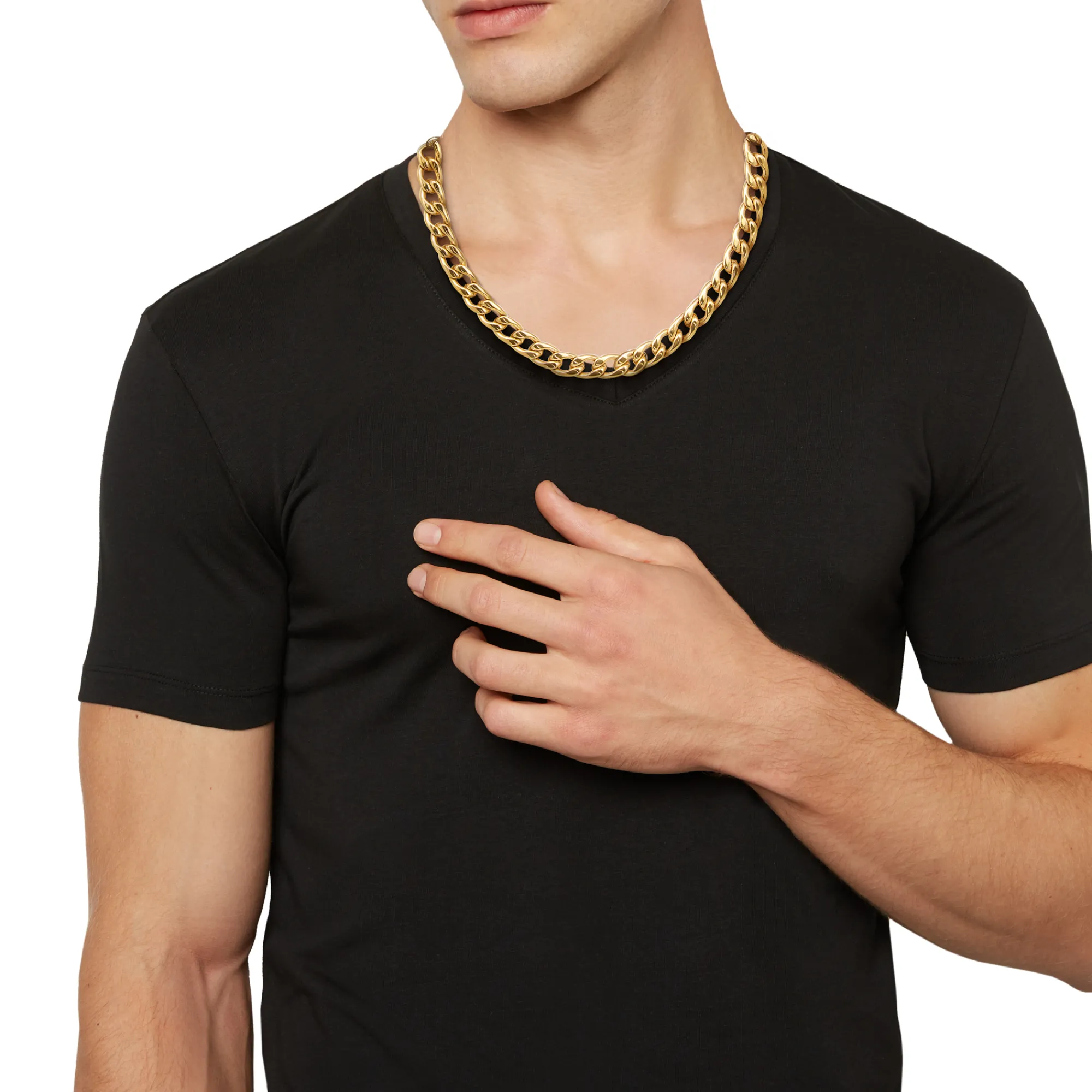 Uomo Breil Collane-BLOCK CHAIN-COLLANA IN ACCIAIO IP GOLD