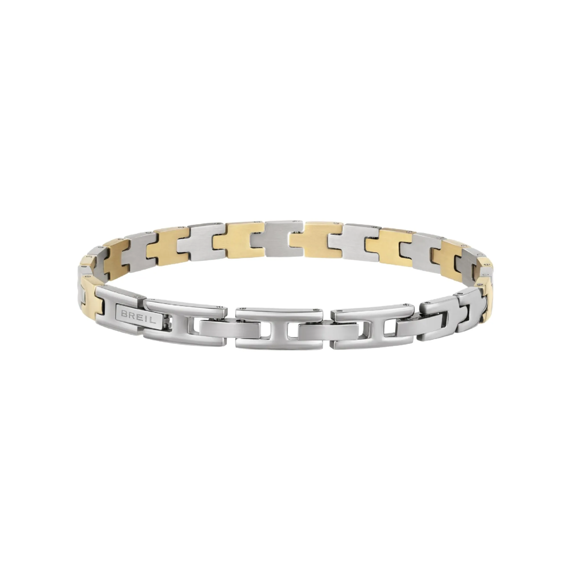 Uomo Breil Bracciali-CARVE-BRACCIALE IN ACCIAIO SILVER E IP GOLD