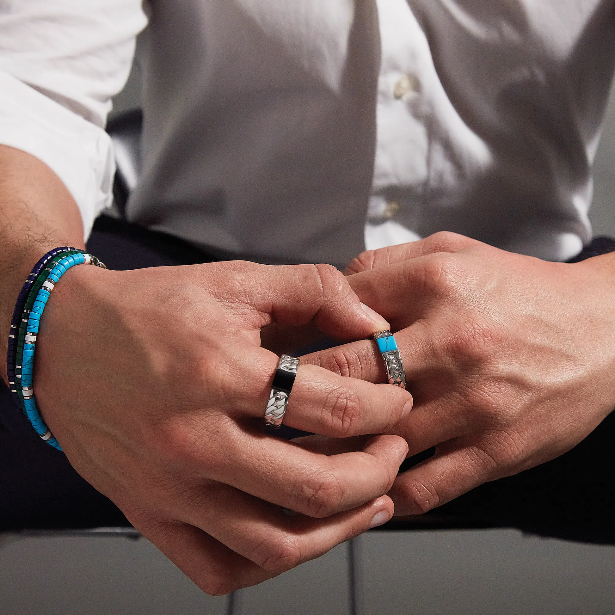 Uomo Breil Anelli|Idee Regalo Per Lui-CARVIN-ANELLO IN ACCIAIO E PIETRA
