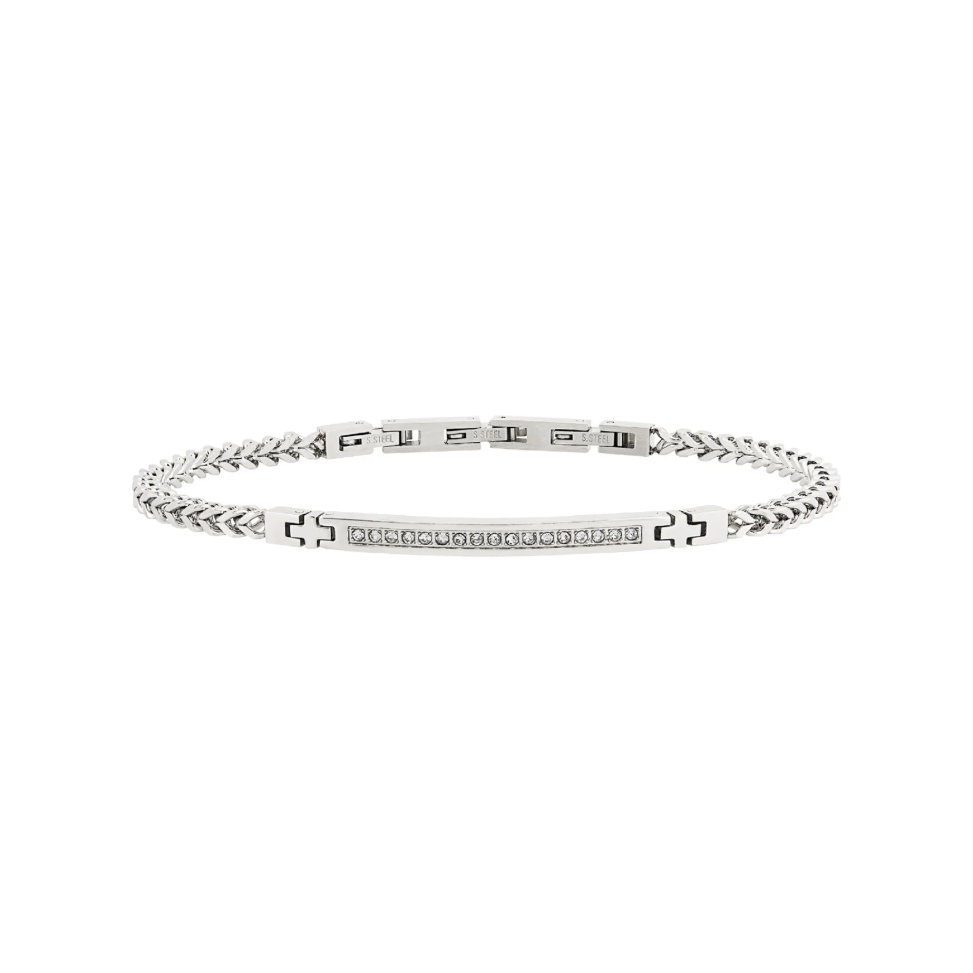 Uomo Breil Bracciali-LIGHT ROW-BRACCIALE IN ACCIAIO E CUBIC ZIRCONIA