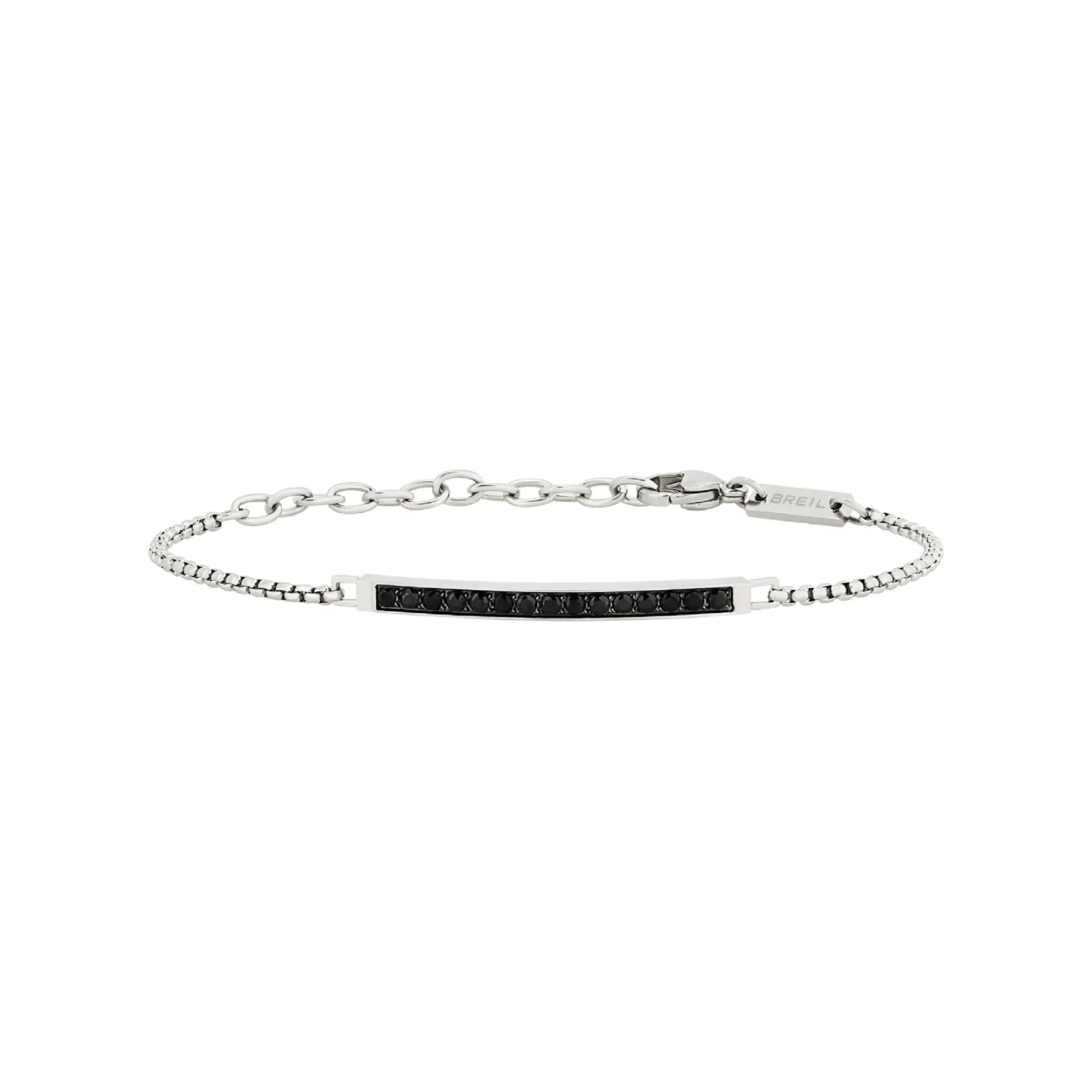 Uomo Breil Bracciali-LIGHT ROW-BRACCIALE IN ACCIAIO E CUBIC ZIRCONIA NERI