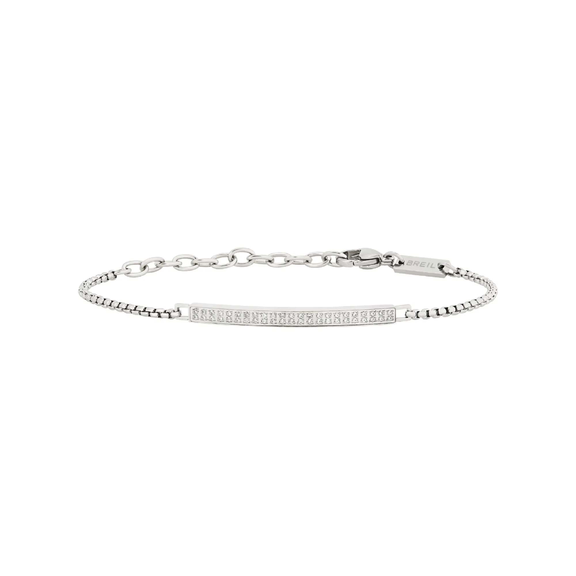 Uomo Breil Bracciali-LIGHT ROW-BRACCIALE IN ACCIAIO E CUBIC ZIRCONIA