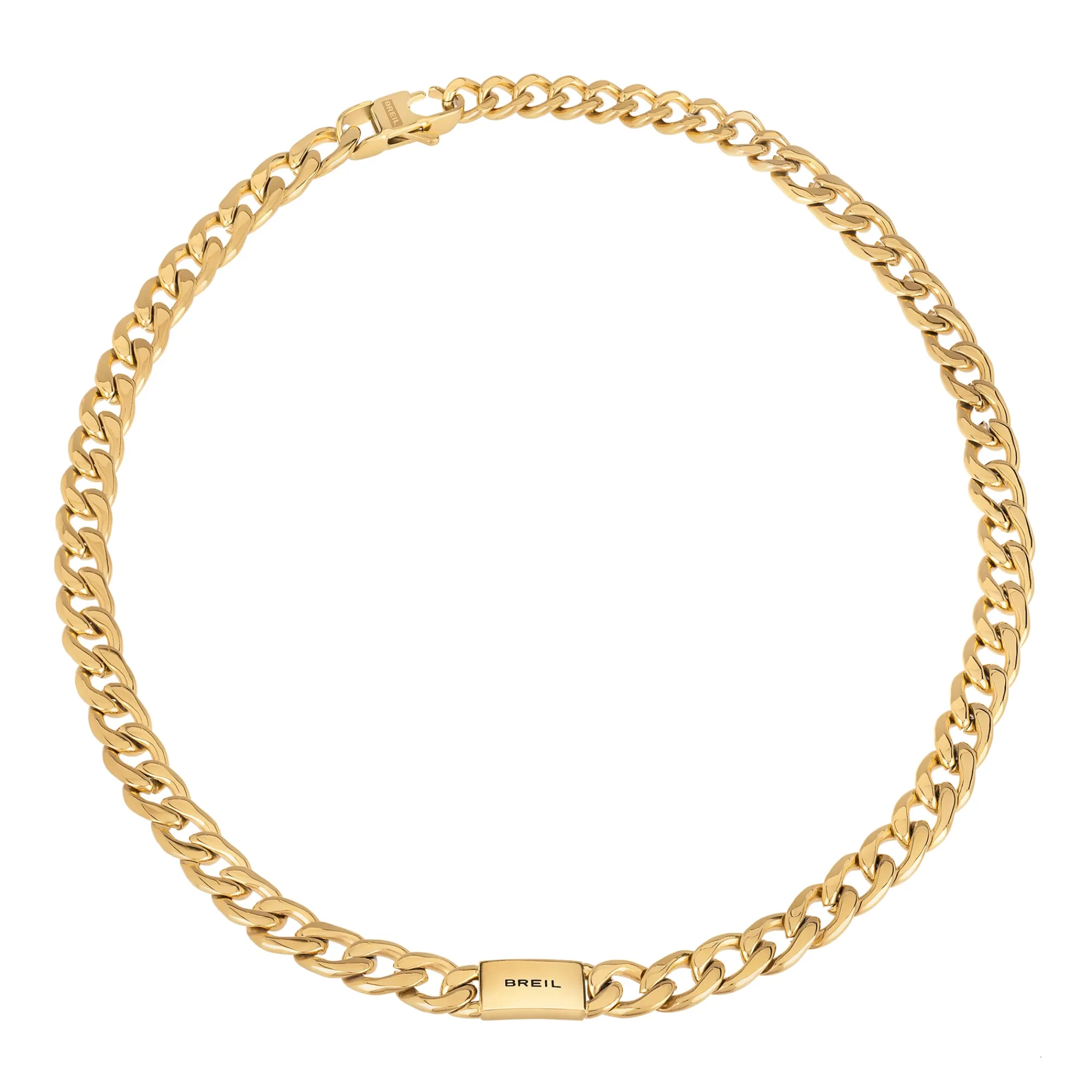 Uomo Breil Collane-LOGOMANIA-COLLANA IN ACCIAIO IP GOLD