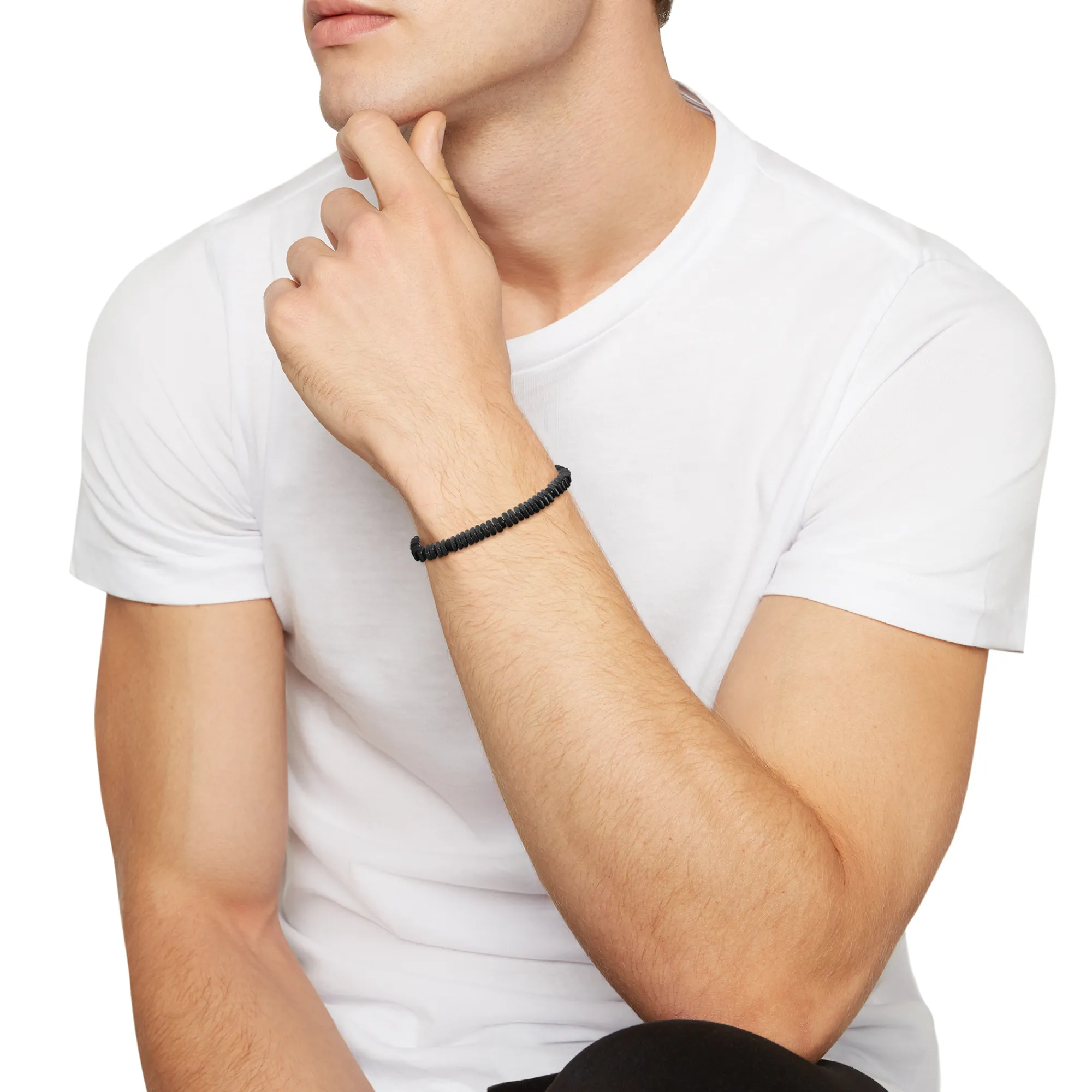 Uomo Breil Bracciali|Idee Regalo Per Lui-MIXOLOGY-BRACCIALE IN EMATITE E AGATA NERA
