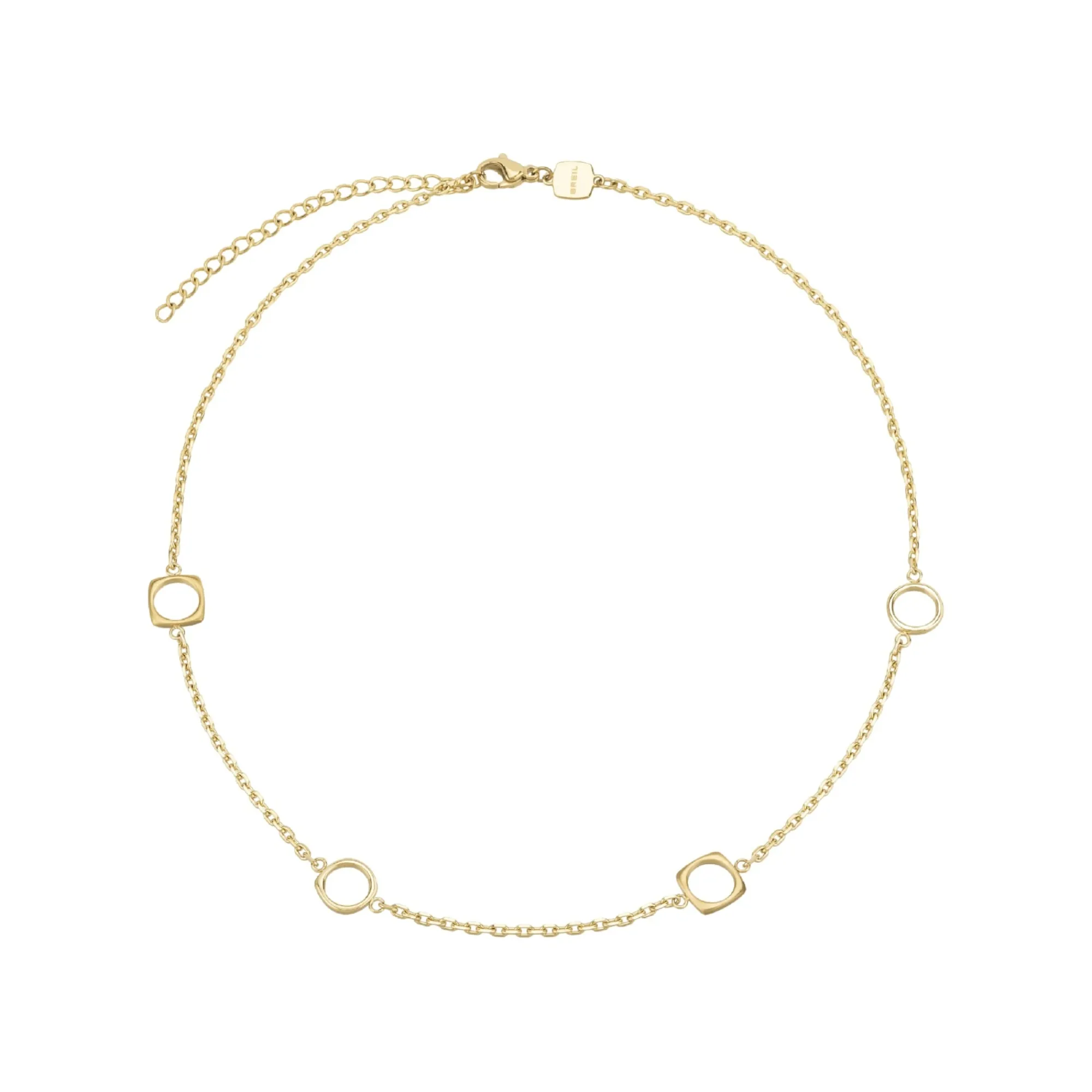 Donna Breil Collane-NEW TETRA-COLLANA GIROCOLLO IN ACCIAIO IP GOLD CON MICROCATENA