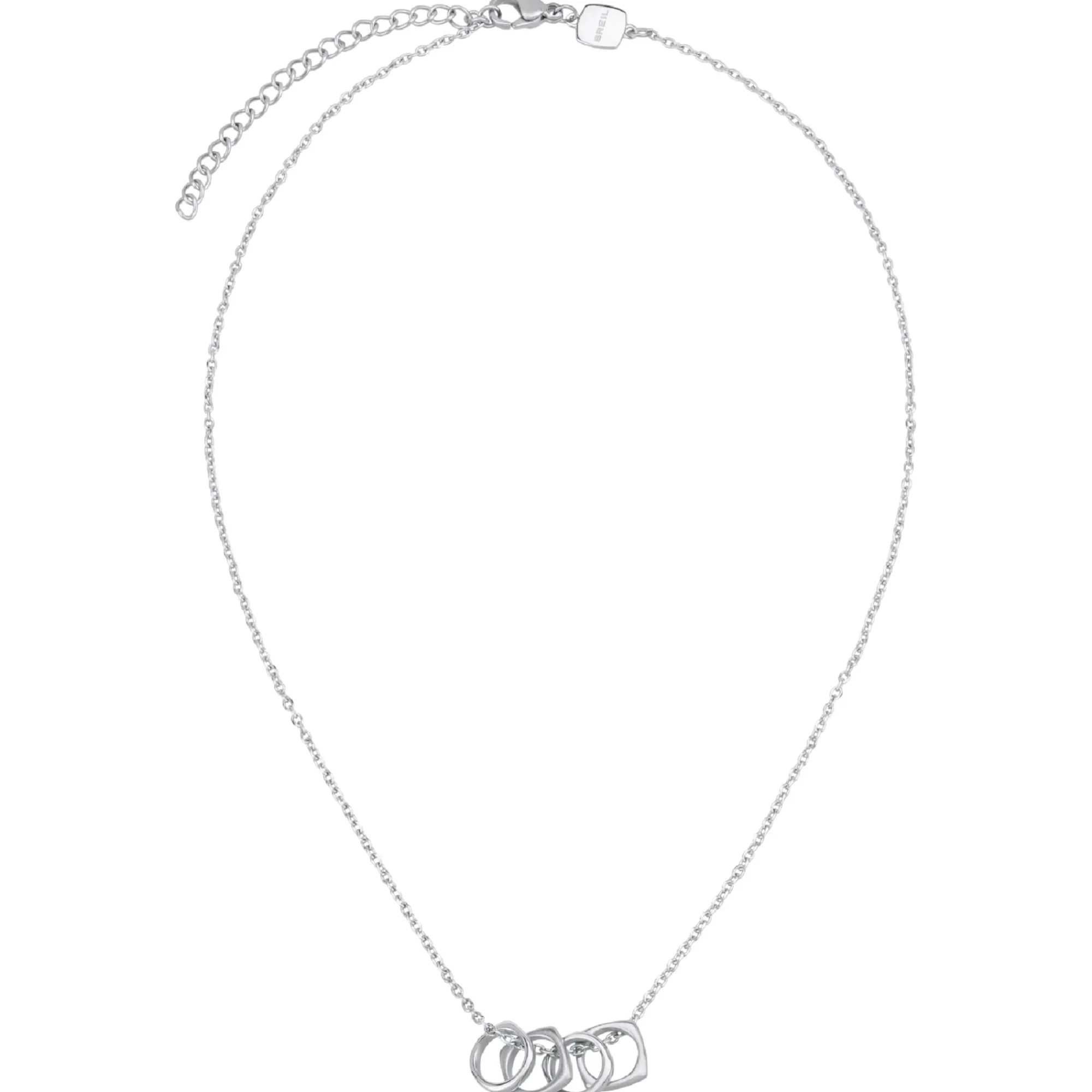 Donna Breil Collane-NEW TETRA-COLLANA IN ACCIAIO CON MICROCATENA E PENDENTI