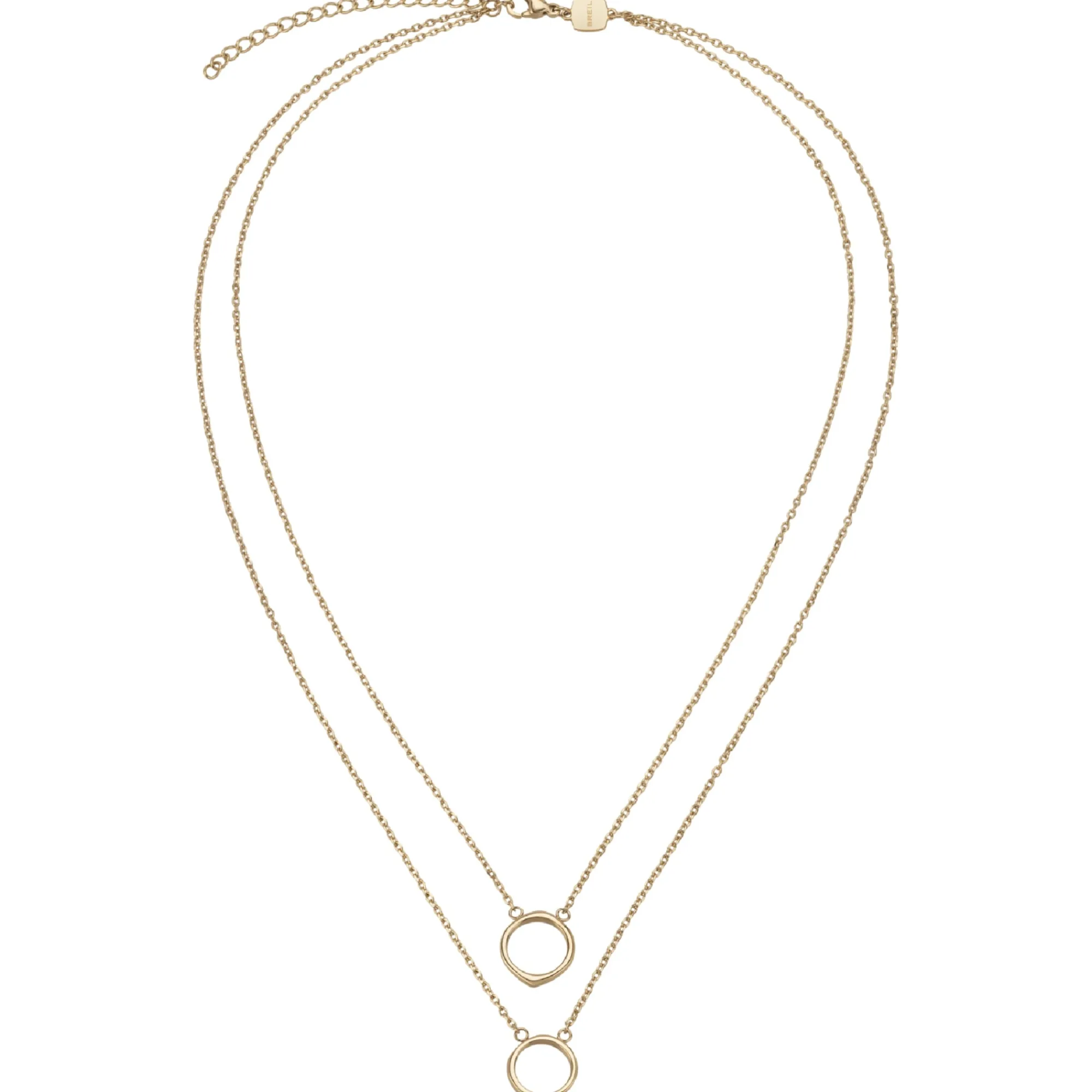 Donna Breil Collane-NEW TETRA-SET DI 2 COLLANE IN ACCIAIO IP GOLD