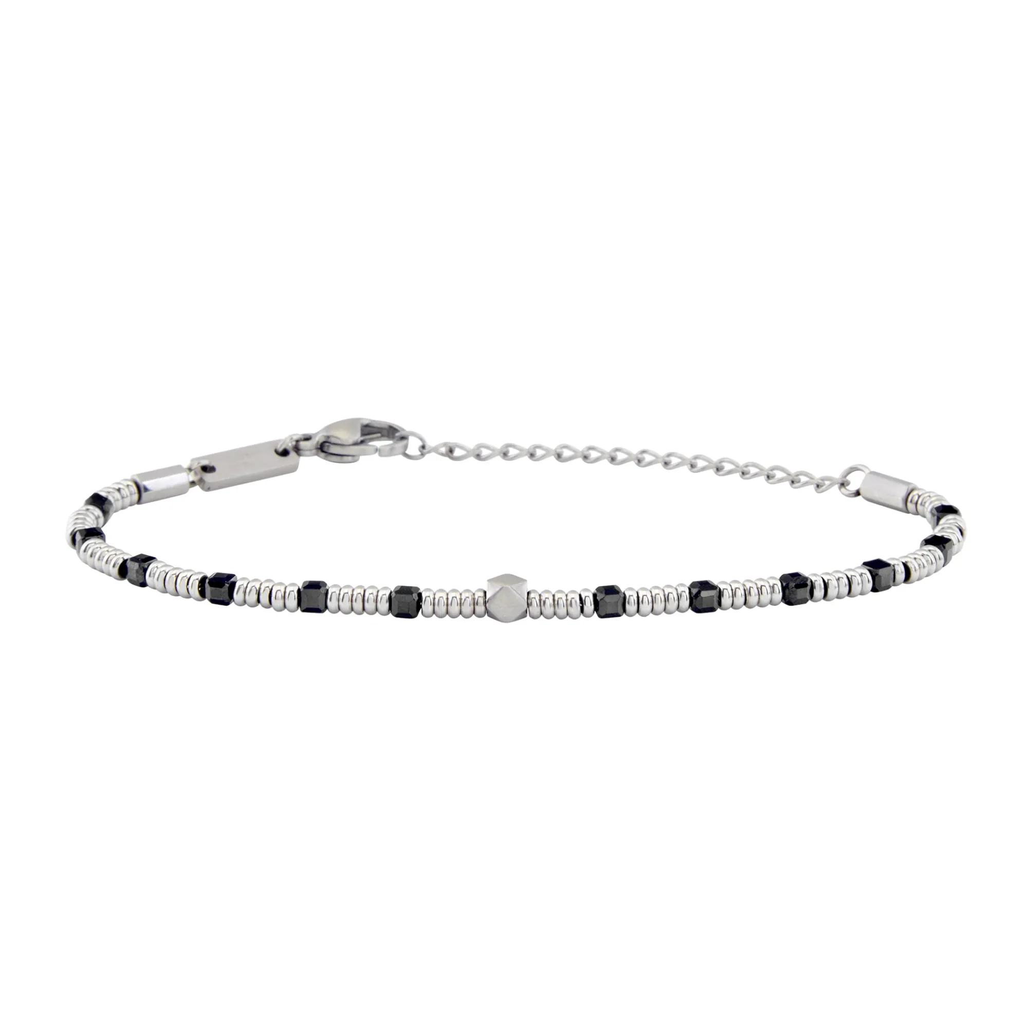 Uomo Breil Bracciali|Idee Regalo Per Lui-PRIAM-BRACCIALE IN ACCIAIO E SPINELLO NERO