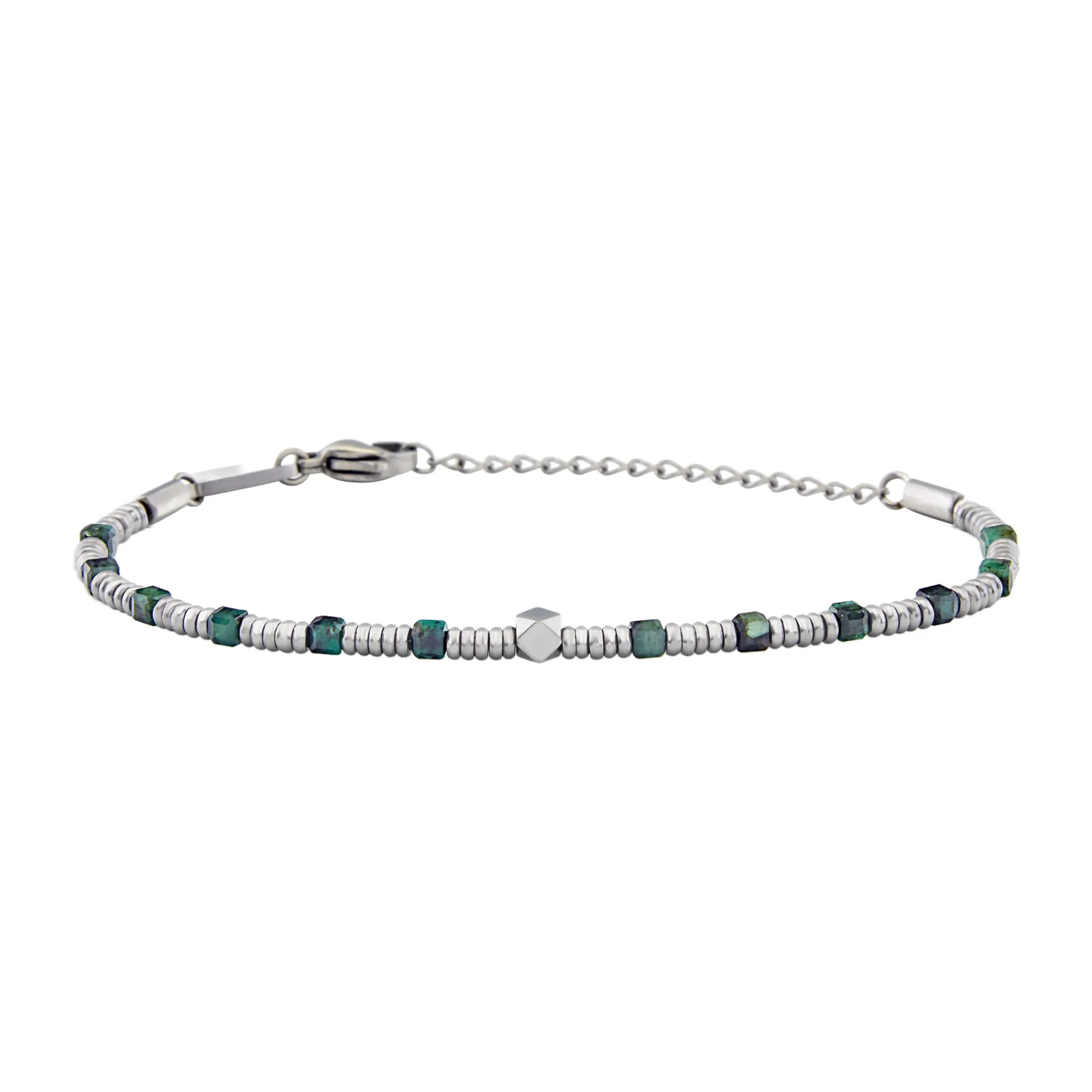 Uomo Breil Bracciali|Idee Regalo Per Lui-PRIAM-BRACCIALE IN ACCIAIO E RADICE DI SMERALDO