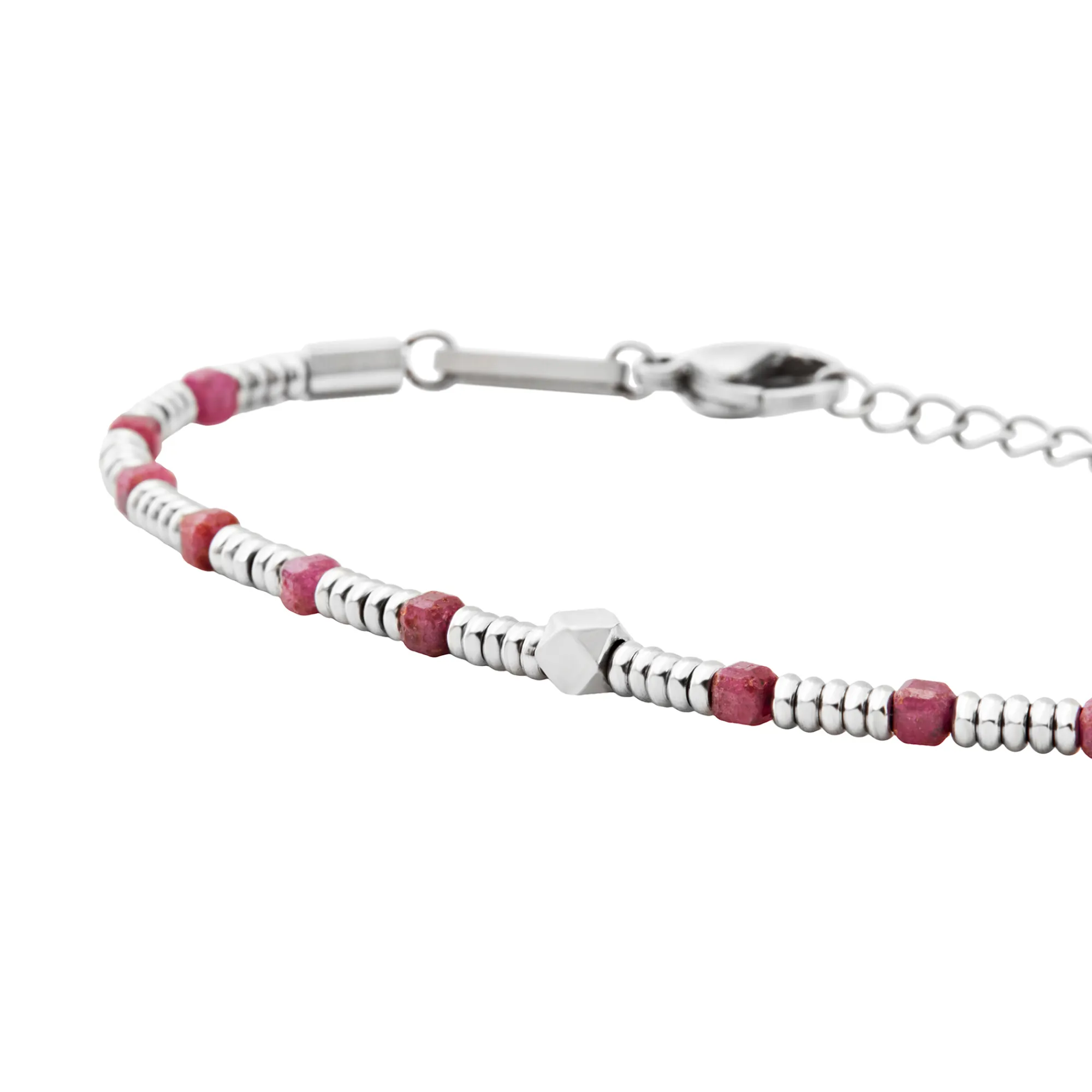 Uomo Breil Bracciali|Idee Regalo Per Lui-PRIAM-BRACCIALE IN ACCIAIO E RADICE DI RUBINO