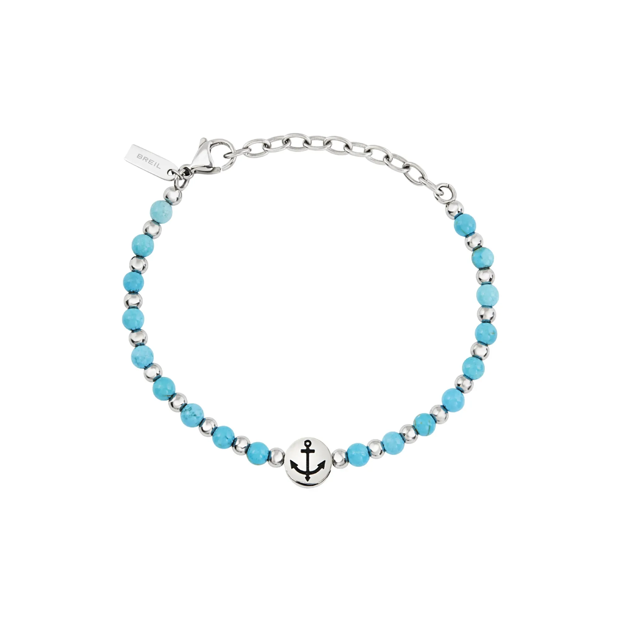 Uomo Breil Bracciali-SOUNDWAVE-BRACCIALE IN ACCIAIO E TURCHESE