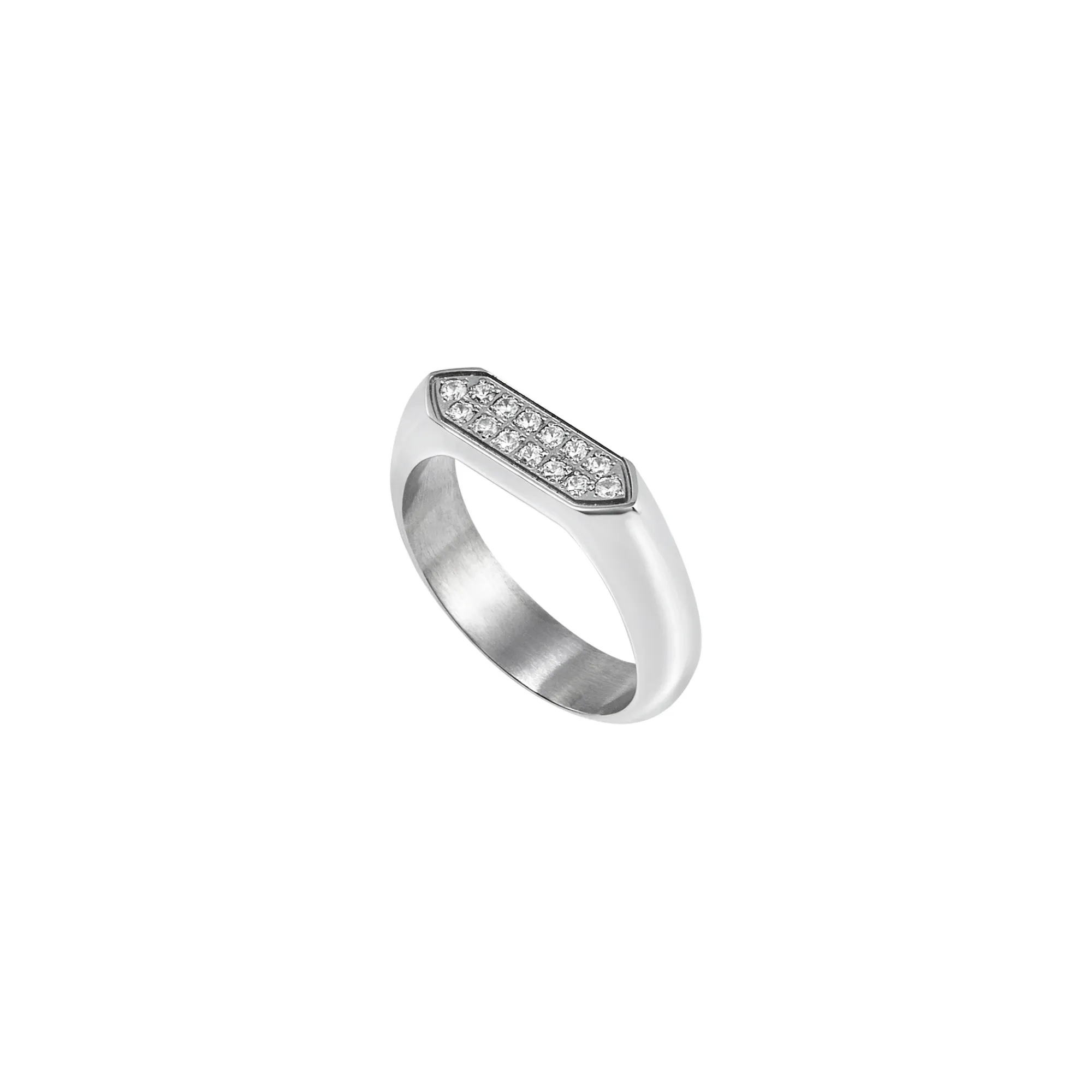 Donna Breil Anelli-STYLIZE-ANELLO IN ACCIAIO CON PAVÈ DI CRISTALLI