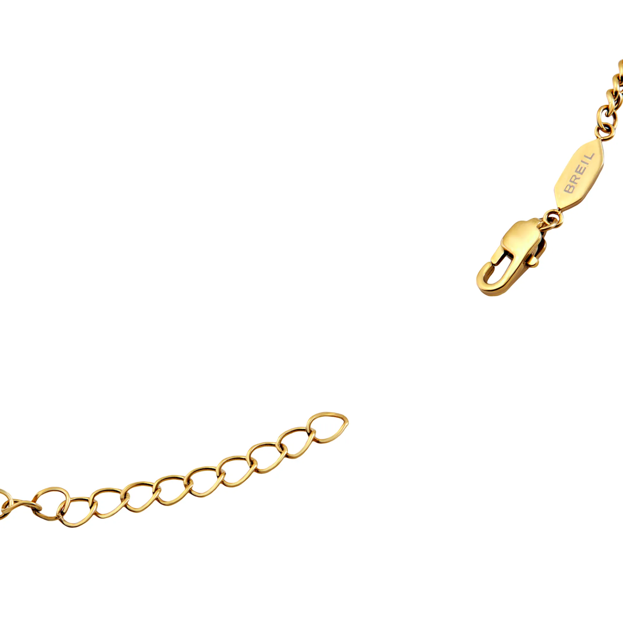 Donna Breil Collane-STYLIZE-COLLANA IN ACCIAIO COLOR ORO E MALACHITE
