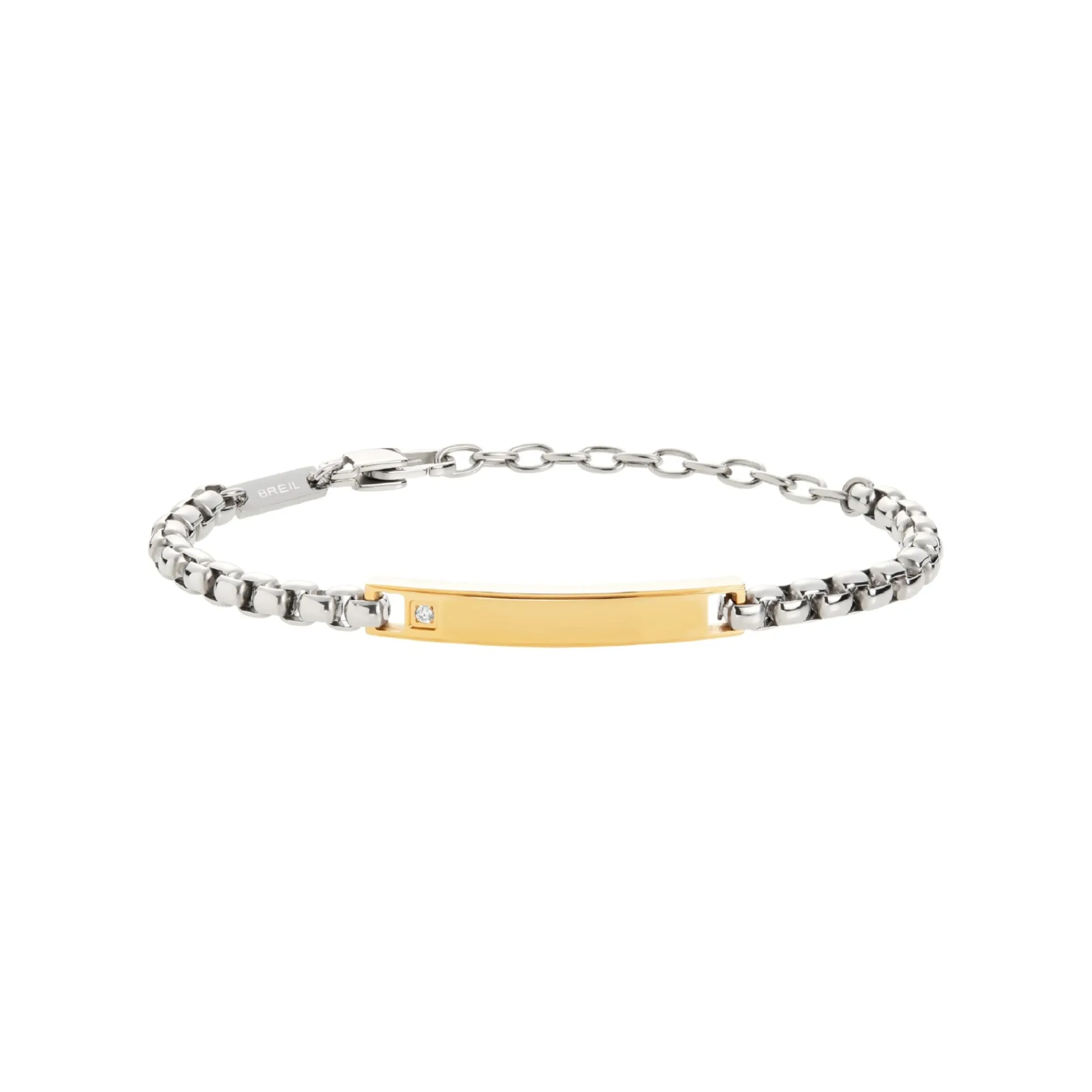 Uomo Breil Bracciali|Regali Personalizzabili-TAG AND CROSS-BRACCIALE IN ACCIAIO BICOLOR E CUBIC ZIRCONIA