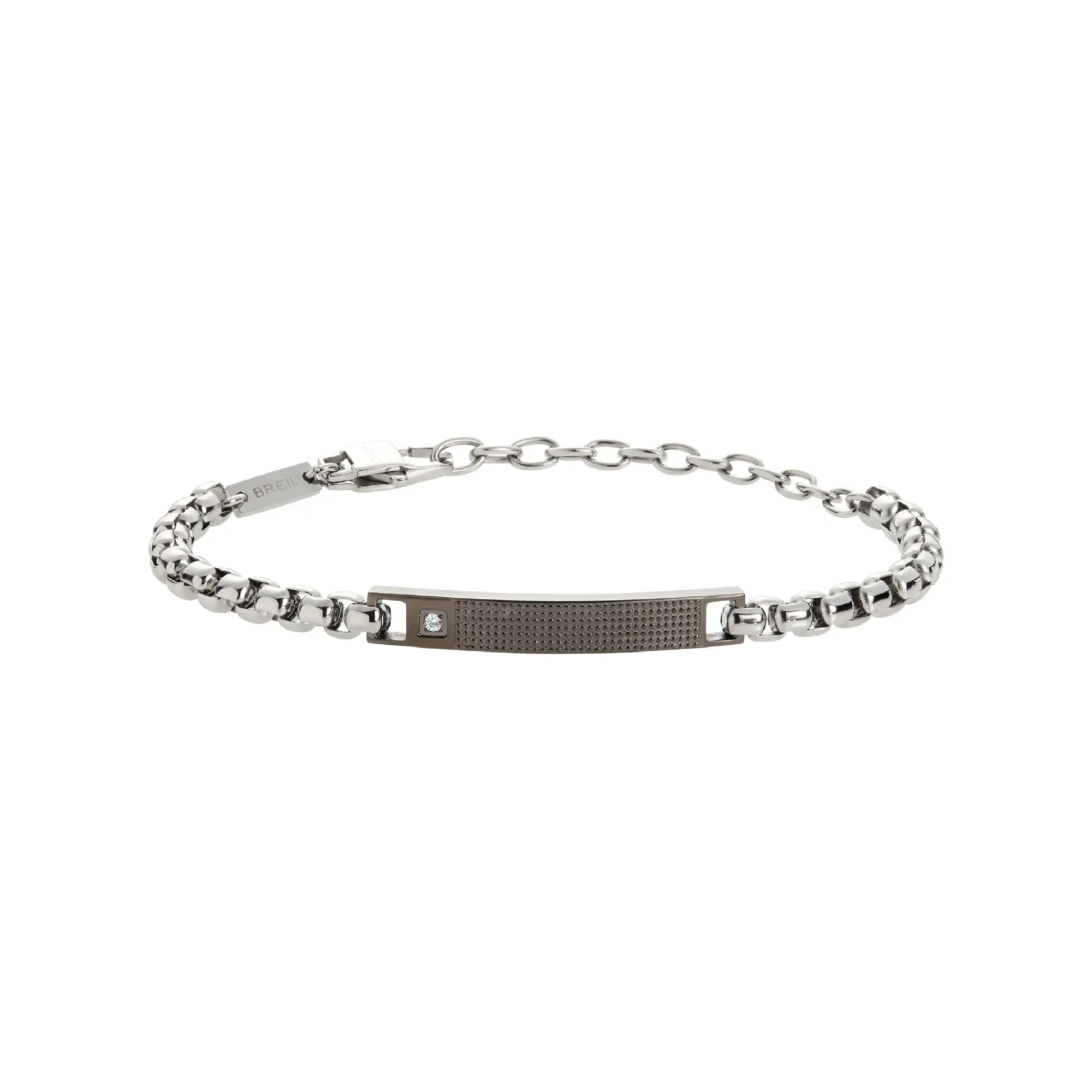 Uomo Breil Bracciali-TAG AND CROSS-BRACCIALE IN ACCIAIO BICOLOR E CUBIC ZIRCONIA