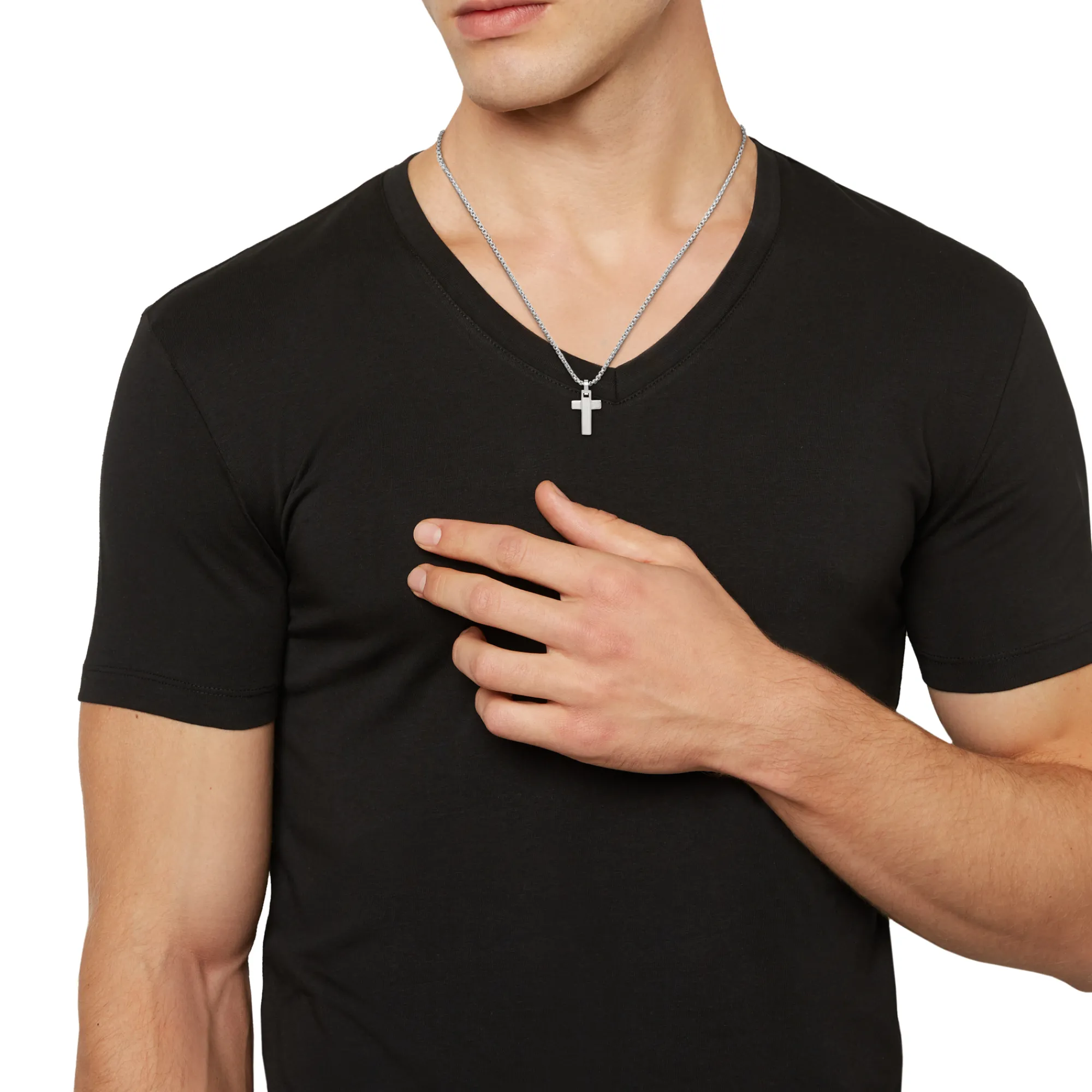 Uomo Breil Collane-TAG AND CROSS-COLLANA IN ACCIAIO CON PENDENTE