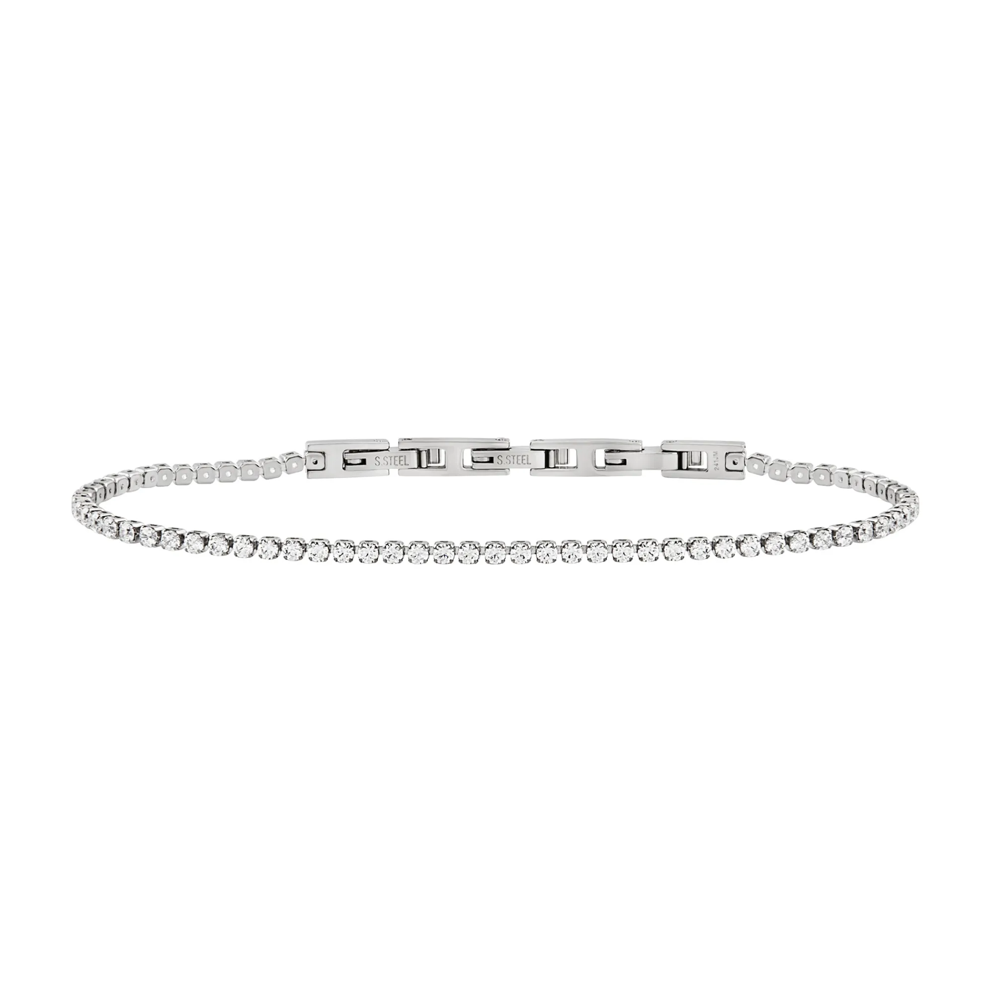 Donna Breil Bracciali-TENNIS-BRACCIALE TENNIS IN ACCIAIO E CUBIC ZIRCONIA