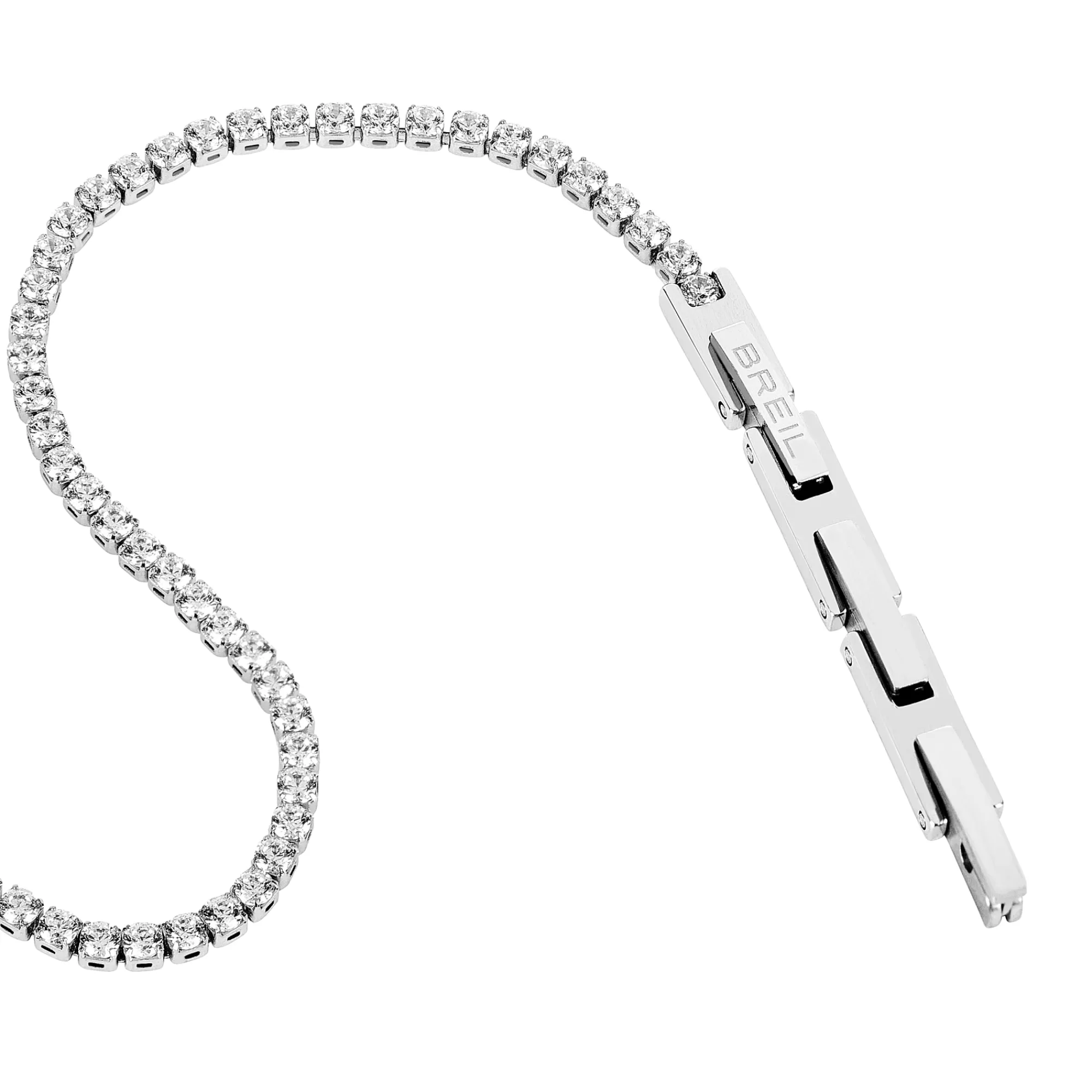 Donna Breil Bracciali-TENNIS-BRACCIALE TENNIS IN ACCIAIO E CUBIC ZIRCONIA