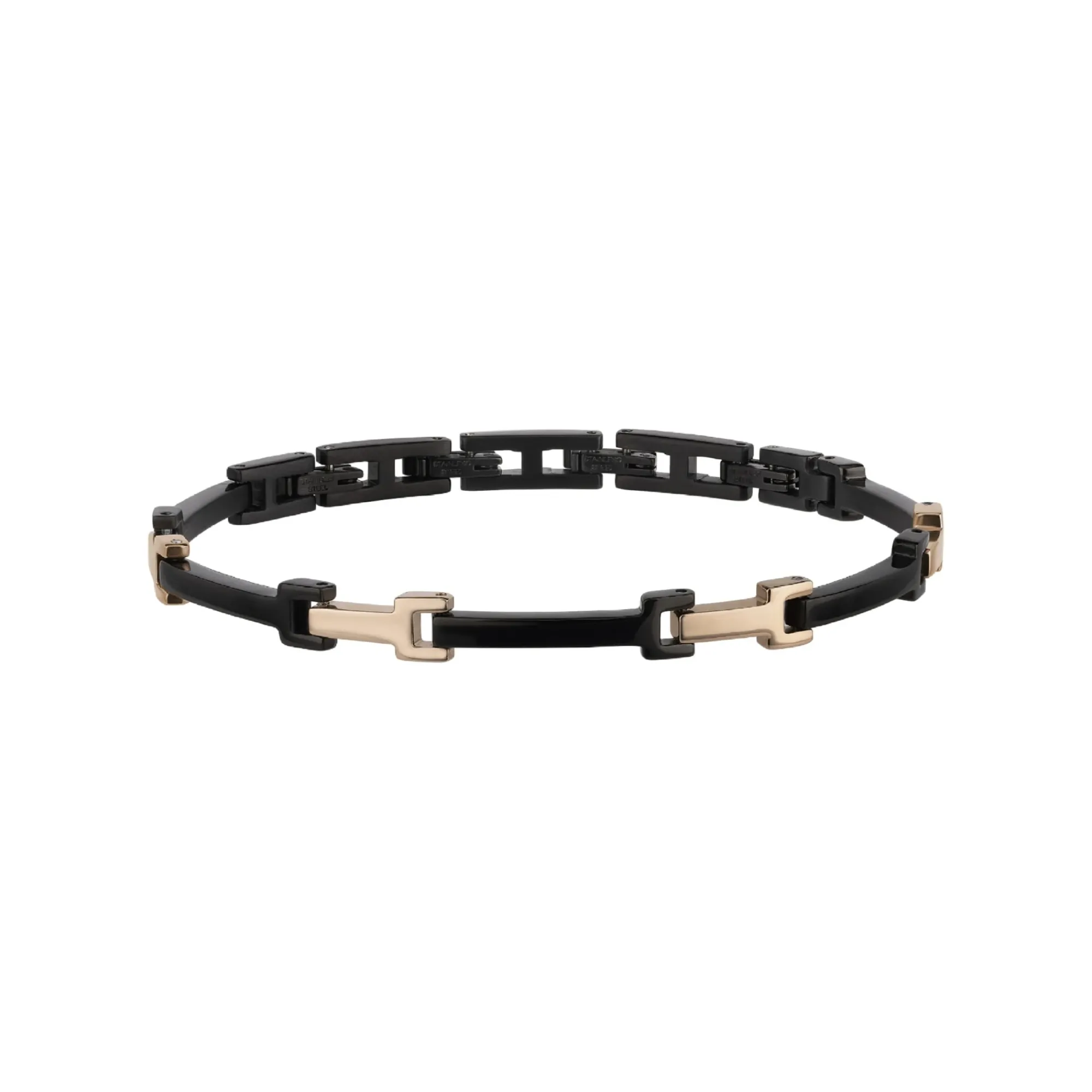 Uomo Breil Bracciali-Y-BRACCIALE IN ACCIAIO IP BLACK E IP ROSE